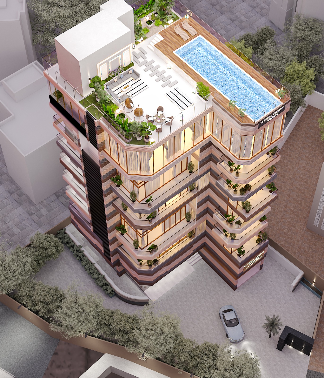 Aerial View — Rooftop Pool